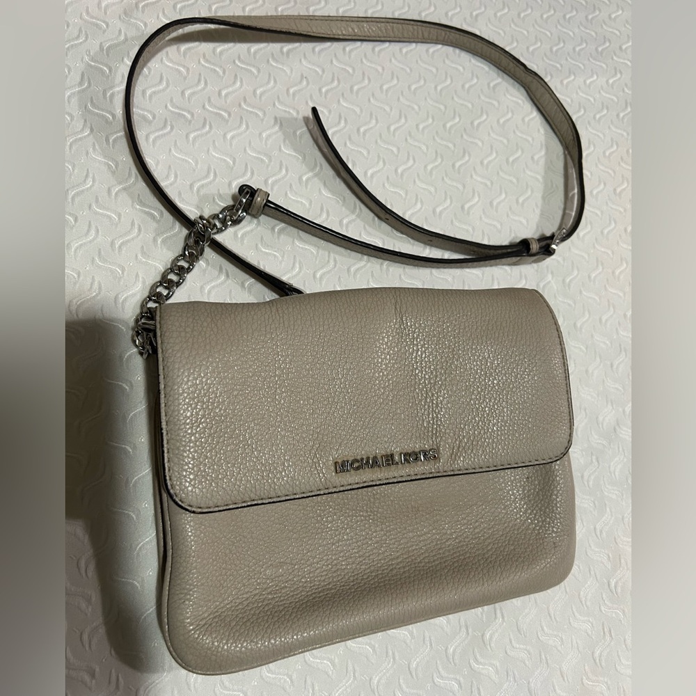 Michael Kors Taupe Leather Crossbody Bag